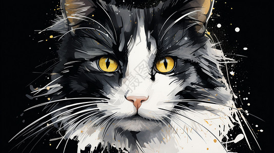 可爱的猫咪创意手绘图背景图片