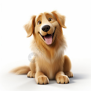 卡通风格的金毛犬背景图片