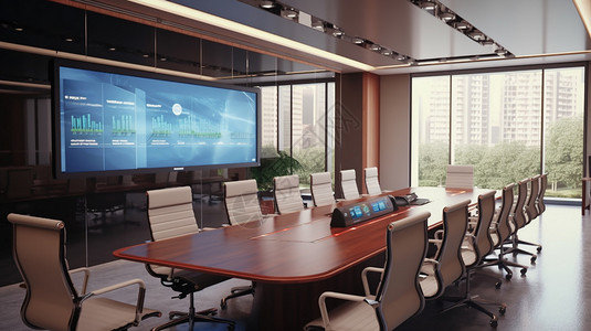 超大电视超大屏幕商务会议室设计图片
