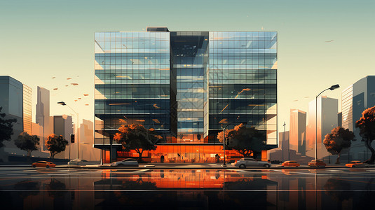 办公大楼建筑插图图片