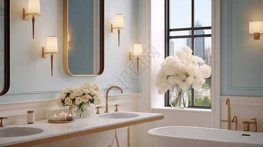 欧式古典浴室装潢背景图片