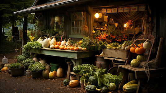 乡村的天然蔬菜摊位图片