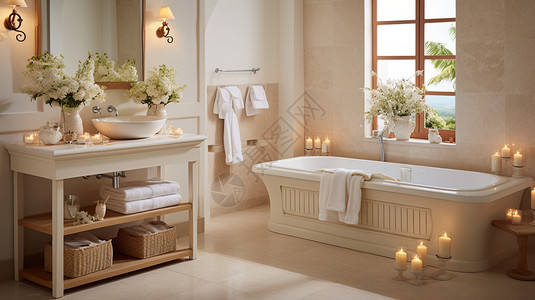 现代典雅的浴室装潢背景图片