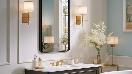 洋河蓝色经典简约经典的浴室装潢设计图片