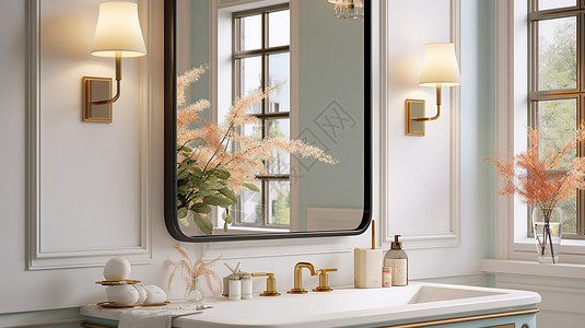 欧式风格的浴室装潢背景图片