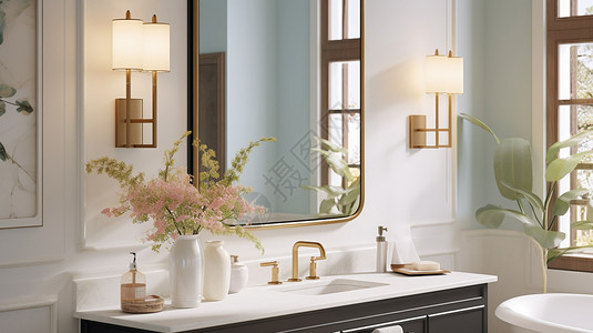 欧式经典优雅时尚的浴室装潢设计图片