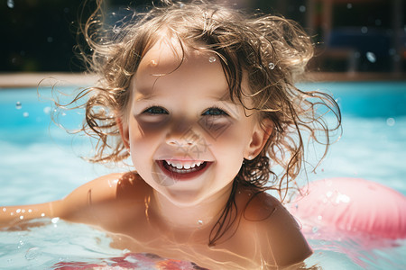 夏天游泳的孩子背景图片