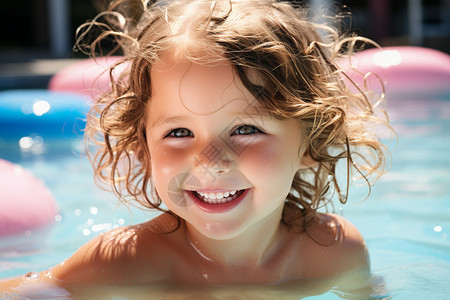 夏日欢乐游泳的孩子图片