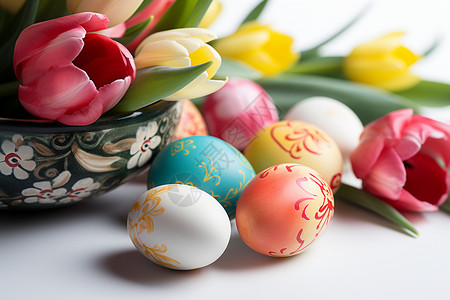 喜庆的复活节彩蛋背景图片