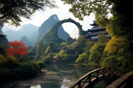 乡村山水风景图片