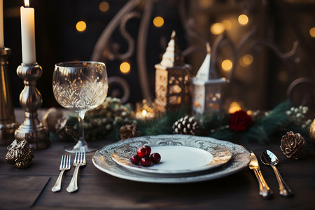 圣诞节上的晚宴背景图片