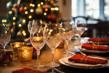 圣诞节餐桌背景图片