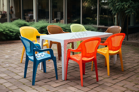 色彩缤纷的椅子背景图片