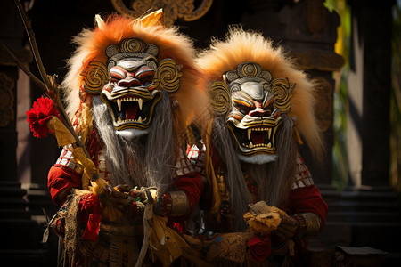 妖怪素材神秘的印尼传统舞蹈背景
