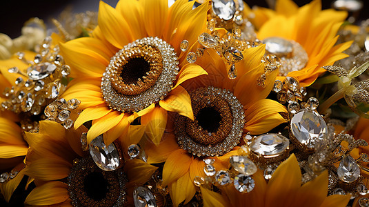 黄色波点款式时尚款式的珠宝背景