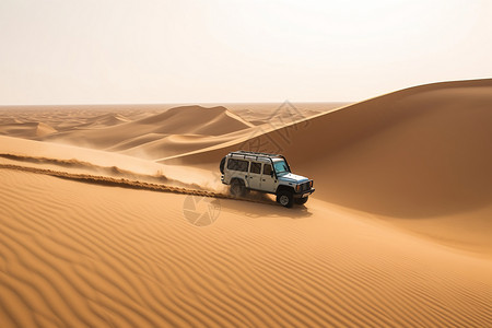 沙漠上的汽车背景图片