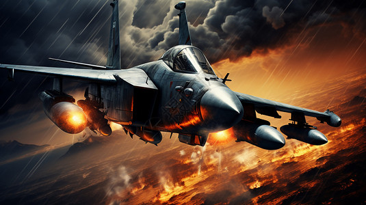 飞机概念空中战斗的战斗机插画