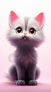 站立的灰色可爱小猫背景图片