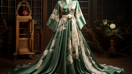 传统中式真丝服饰背景图片