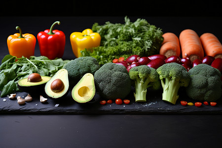 新鲜的蔬菜拼盘图片