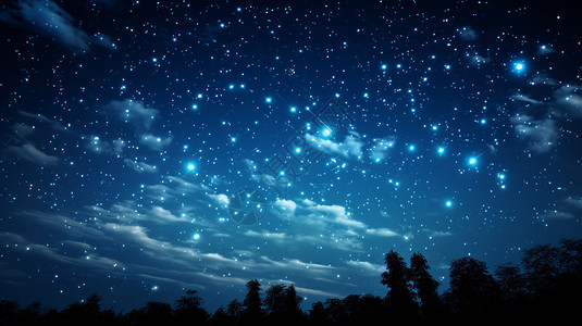 无边夜晚闪亮的星空景观设计图片