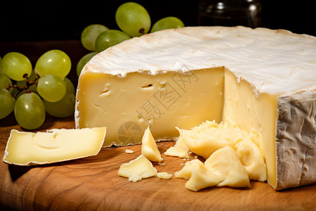 美味的奶酪和葡萄图片