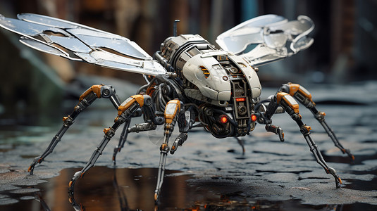 水蜘蛛创意立体机械虫机甲战士设计图片
