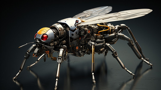 3D立体机械虫机甲战士背景图片