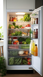 整洁的立式冰箱图片