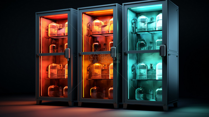 现代透明立式消毒柜图片