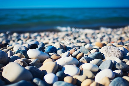 沙滩上的小石子背景图片