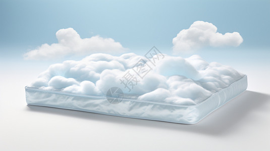 如云朵般柔软的床垫背景图片