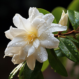 夏季户外盛开的茉莉花背景图片
