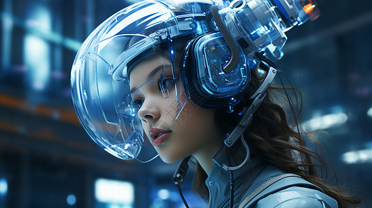 创新科技的女机械战士图片