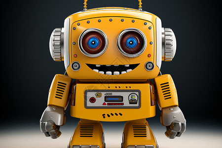 科学玩具机器人的露牙微笑插画