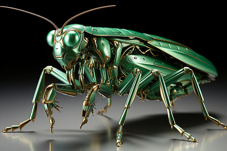 深绿色素材深绿色的螳螂玩具背景