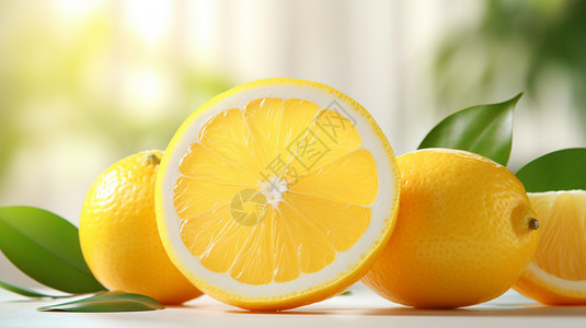酸味阳光下的柠檬背景