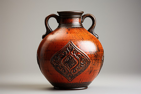 一把古铜陶瓷罐背景图片