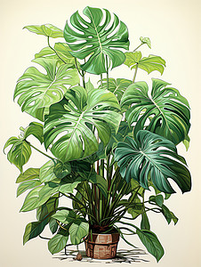 一盆植物背景图片