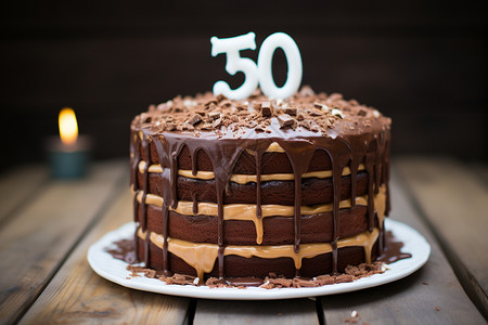 加字蛋糕素材50岁生日快乐背景