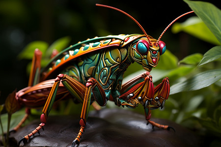 微观世界中的美丽螳螂图片