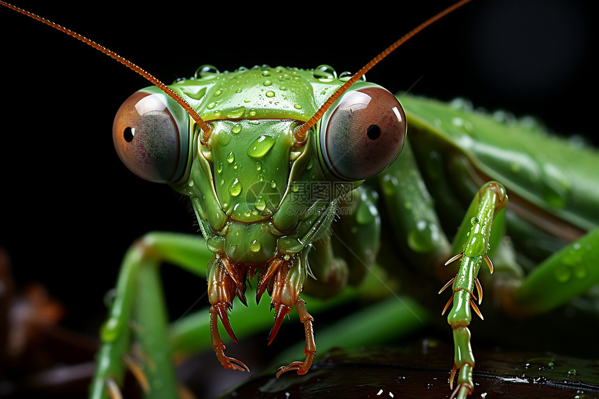 绿色的螳螂图片