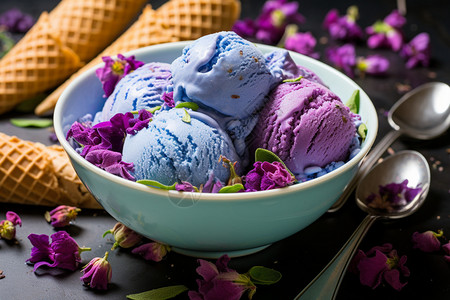 紫色雪糕美味的冰激凌背景
