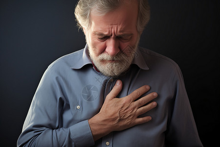 胸口疼痛的老人图片