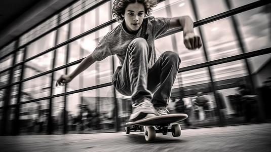 滑板运动照片特技素材高清图片