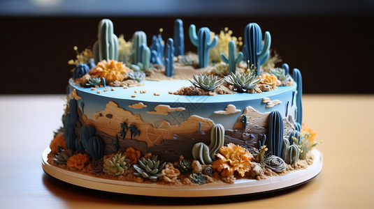 多肉蛋糕抽象花卉创意蛋糕设计图片