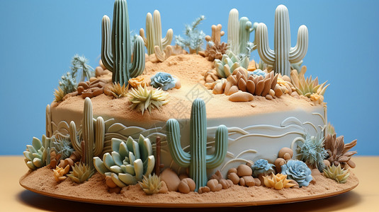 多肉蛋糕创意美感的花卉蛋糕设计图片