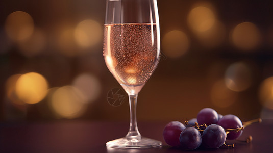 高脚杯中可口的葡萄酒背景图片