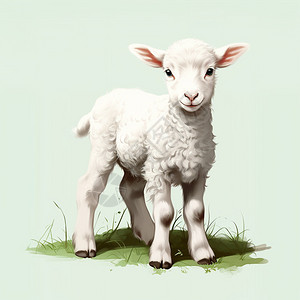 草稿草地上的绵羊插画