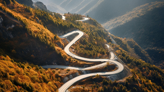 弯弯曲曲的山间公路背景